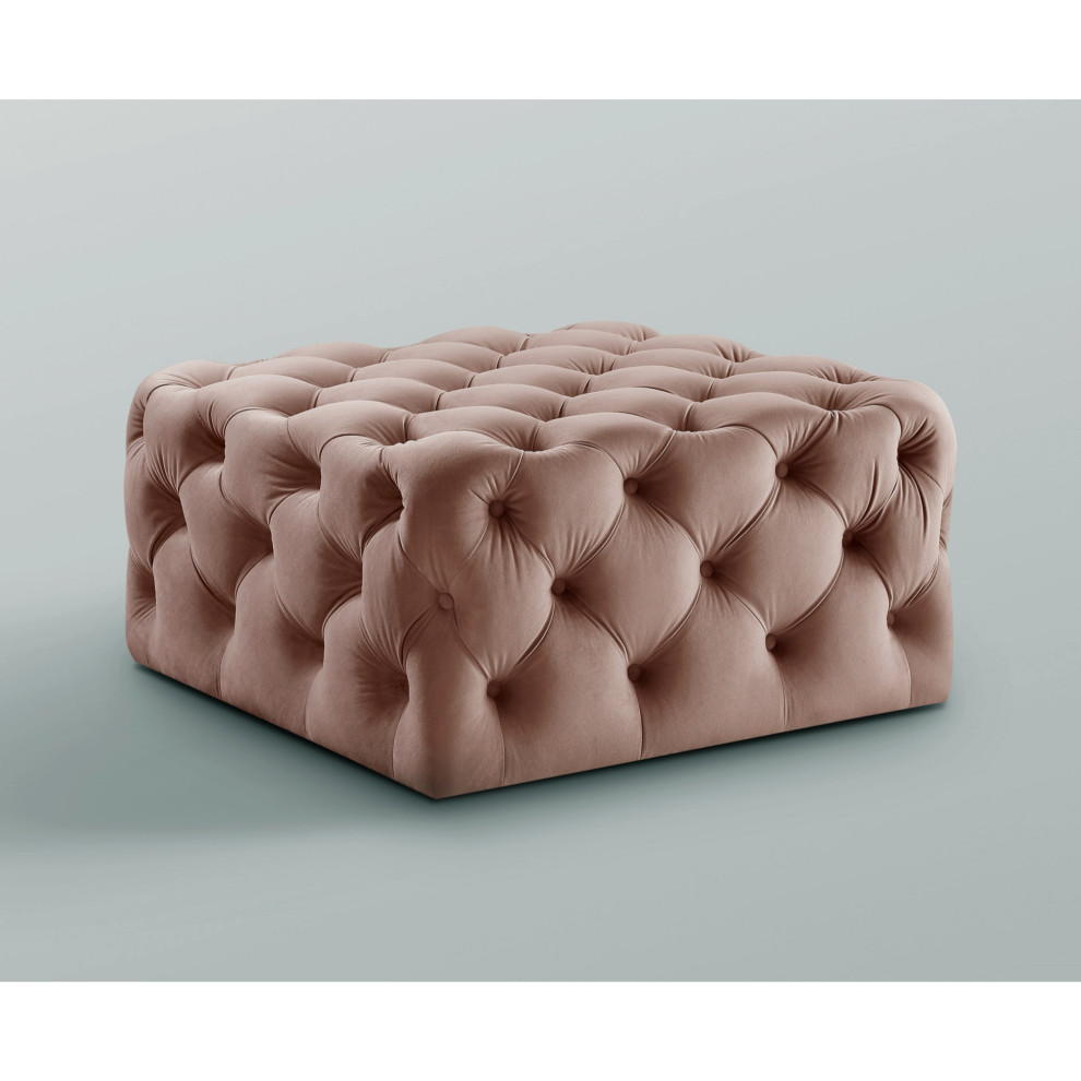 Lewis over Tufted Square Cocktail Ottoman   Transitional   Footstools And Ottomans   by Inspired Home  Houzz