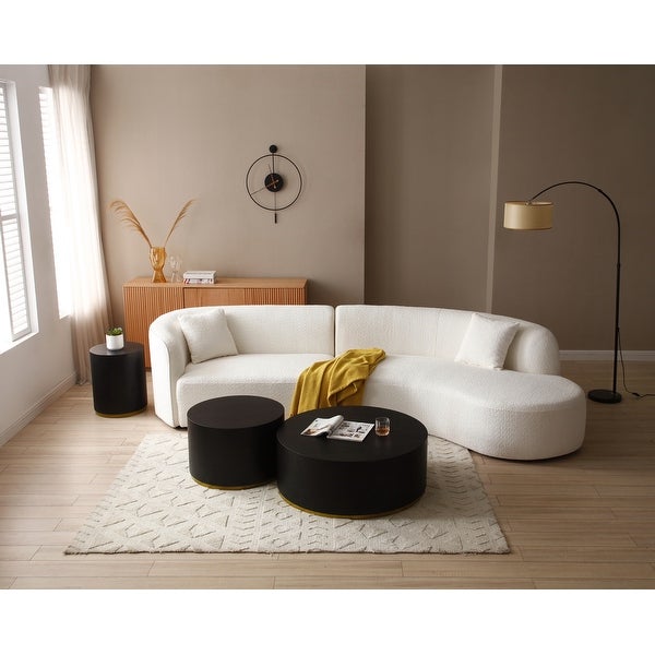 Set Of 3 Round Coffee Table Side Table End Table for Living Room Fully Assembled， ， No Assembly - Set of 3