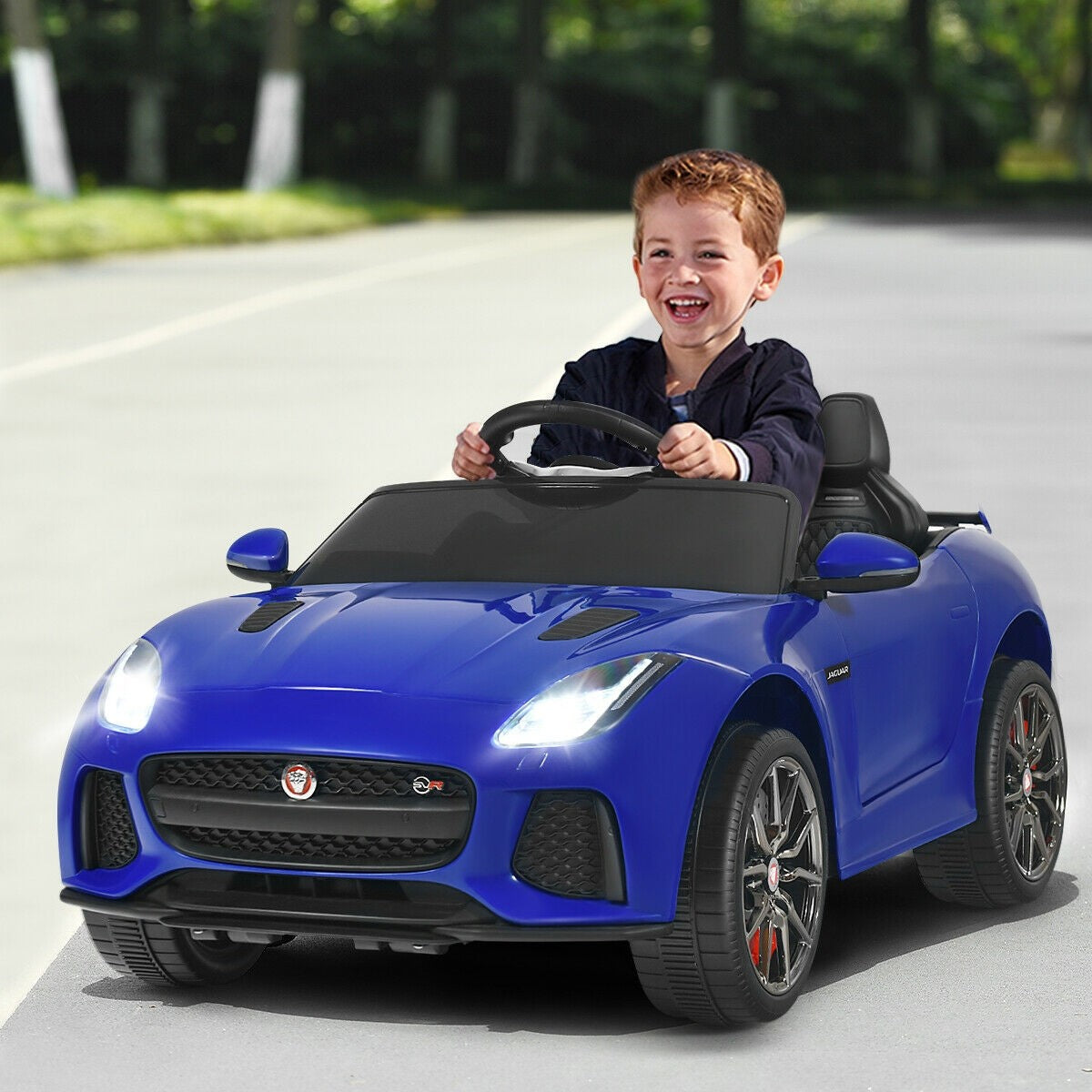 Costzon Ride on Car, 12V Licensed Jaguar F-Type SVR Battery Powered Ride on Toy w/ 2.4G Remote Control