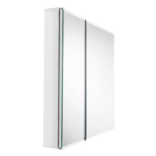 Pegasus 30 in. x 30 in. Frameless Recessed or Surface-Mount Bi-View Bathroom Medicine Cabinet with Beveled Mirror SP4586