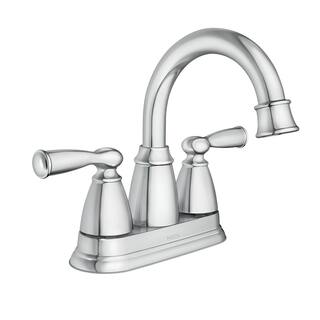 MOEN Banbury 1-Spray Tub and Shower Faucet (Valve Included) with 4 in Centerset 2-Handle Bath Faucet in Chrome T82910-84943