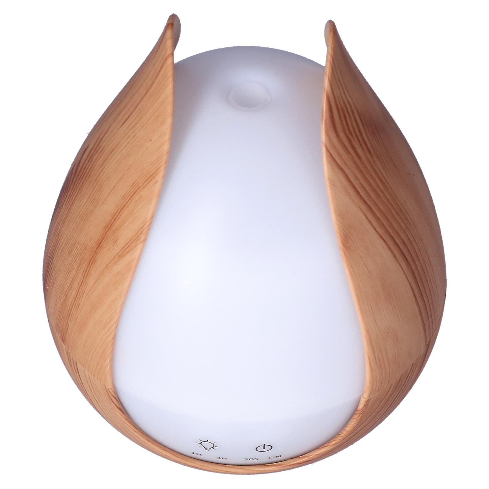 200ml Aroma Air Humidifier Colorful LED Night Light Humidifier Shallow Wooden Grain 100‑240VUK Plug