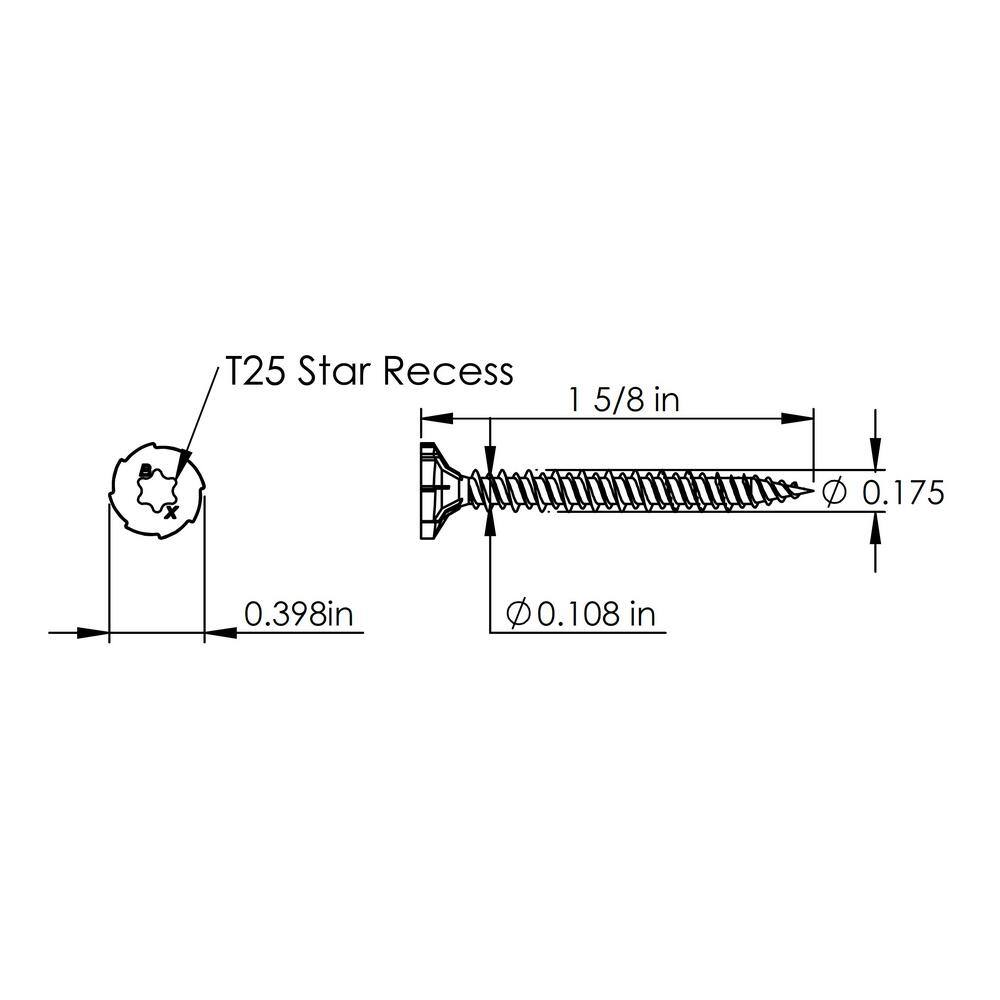 Rock-On #9 x 1-58 in. Serrated Flat Head Star Drive Cement Board Screws (575-Pack) 23316