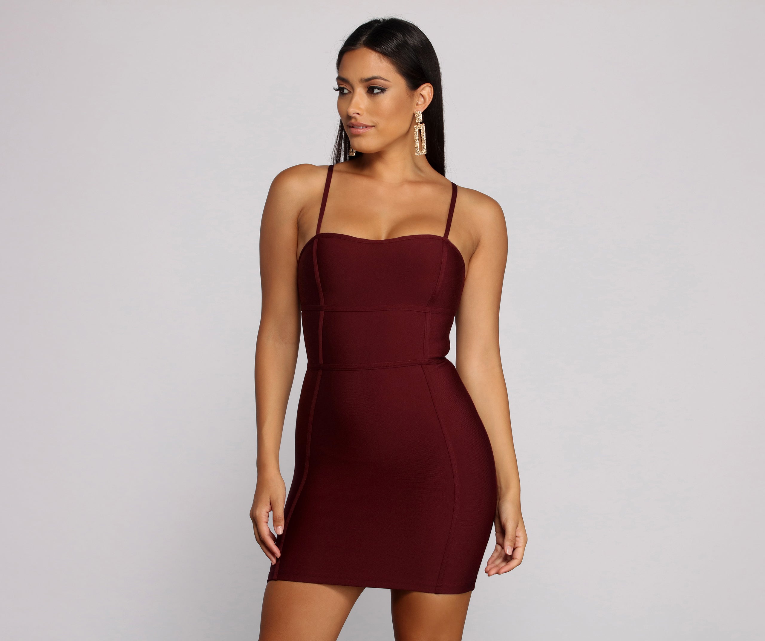 Major Babe Bandage Spaghetti Strap Mini Dress