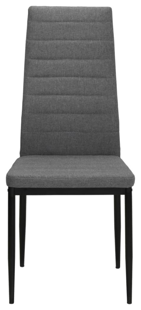 vidaXL Dining Chairs 4 Pcs Dining Side Chair with Metal Frame Light Gray Fabric   Midcentury   Dining Chairs   by vidaXL LLC  Houzz