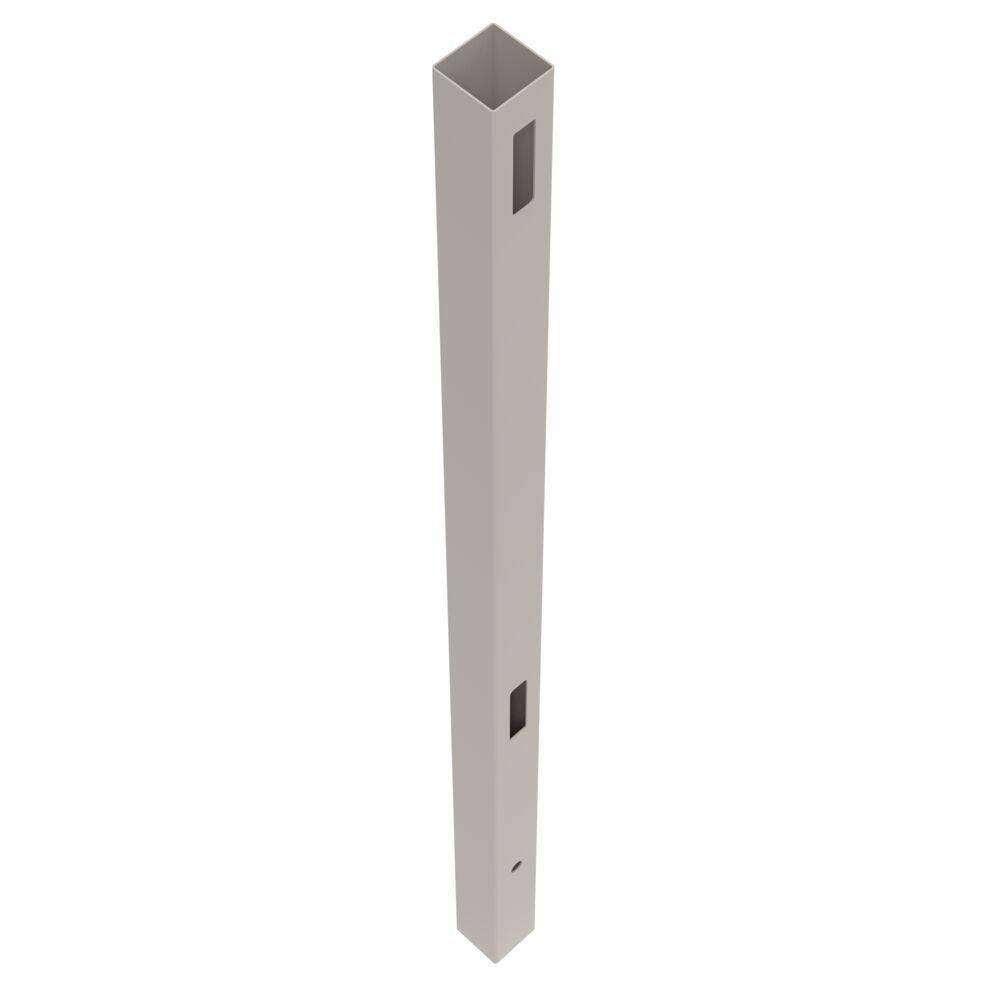 Barrette Outdoor Living Linden 5 in. x 5 in. x 108 in. Gray Vinyl Fence End Post 73050724