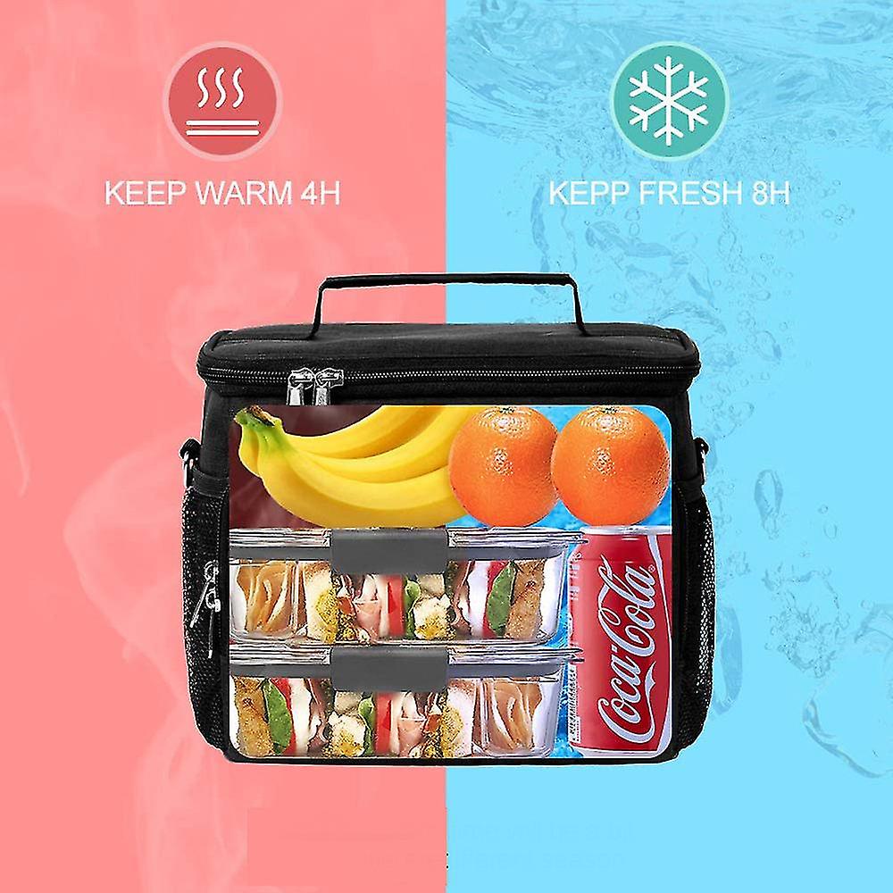 Lunch Boxes With Shoulder Strap For Adults Double-deck Food Insulated Cooler Bags