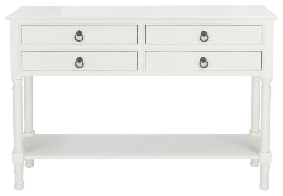 Carlie 4 Drawer Console Table White   Modern   Console Tables   by Virgil Stanis Design  Houzz