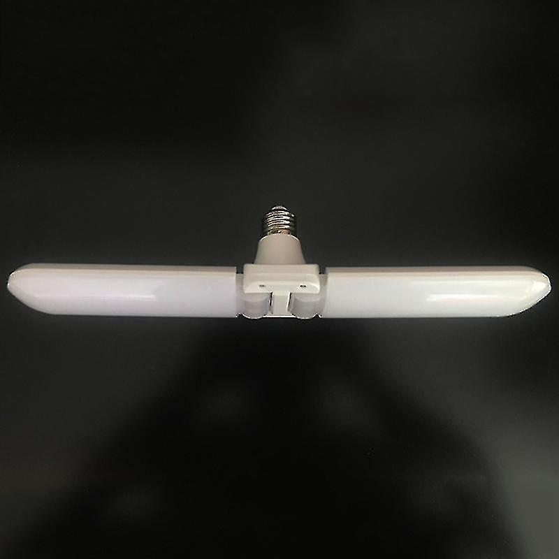 30w 2 Blades 3000k Led Bulbs Foldable Fan Lamp Warm White Light Color Collapsible Four-leaf Clover Style Light For Garage Dining Room(white)