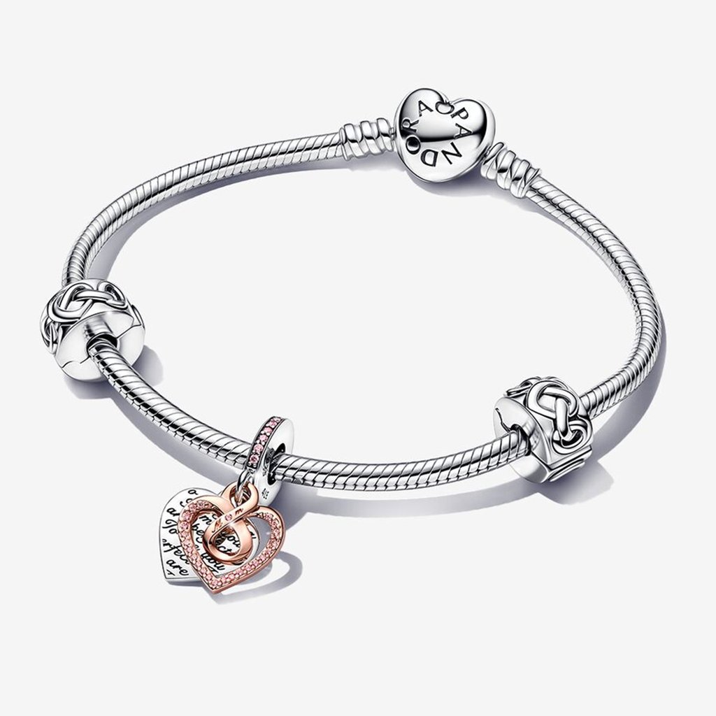 PANDORA  Two-tone Infinity Heart Bracelet Gift Set