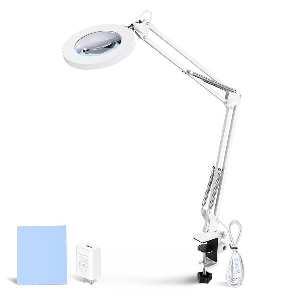 Yescom Lighted Magnifying Lamp 5x Swing Arm Clamp On