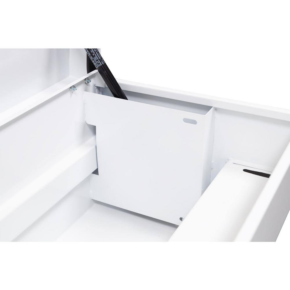 Weather Guard 41 in. White Steel Short Lo- Side Truck Tool Box 185-3-03