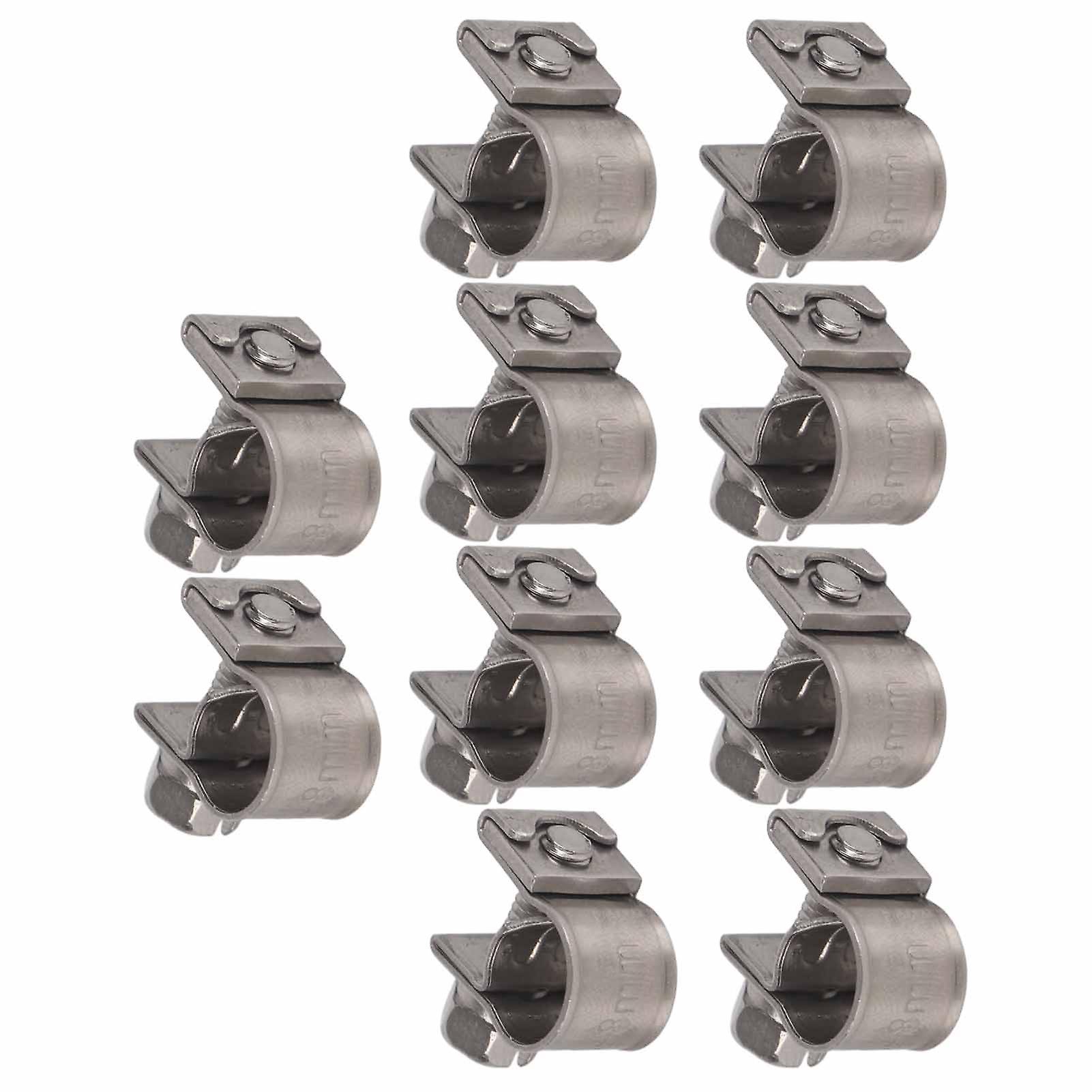 10pcs Stainless Steel Mini Fuel Line Pipe Hose Clamp Clip 6mm20mm Optional Size