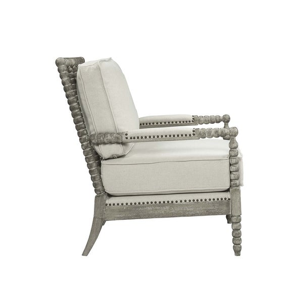 Linen Upholstered Accent Arm Chair