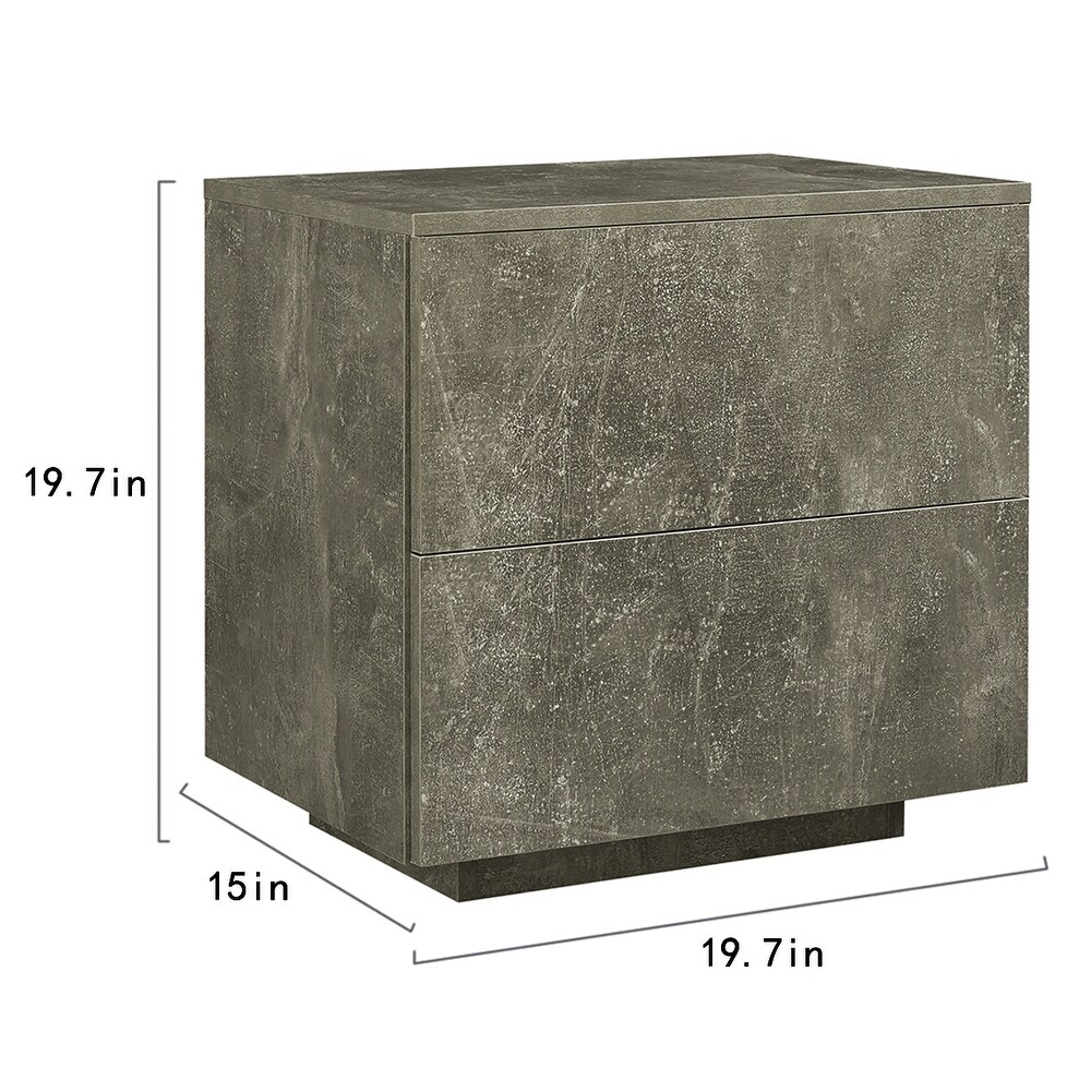 Nightstands LED Side Tables Bedroom  Modern End Tables with 2 Drawers