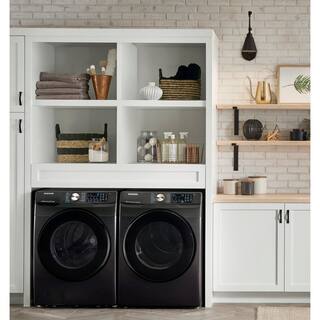  7.5 cu. ft. Smart Stackable Vented Electric Dryer with Smart Dial and Super Speed Dry in Brushed Black DVE50A8600V