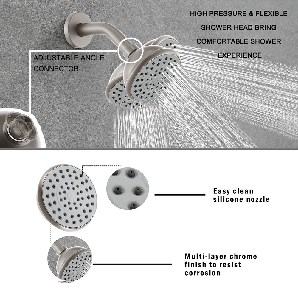 6 Inch Shower Faucet with Tub Spout Combo