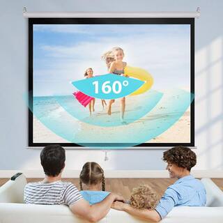 VIVOHOME 120 in. Manual Pull-Down Retractable Projector Screen 1:1 HD X002MNO9H9