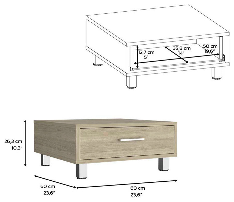 DEPOT E SHOP Staten Coffee Table  Light Pine   Contemporary   Coffee Tables   by DEPOT ESHOP LLC  Houzz