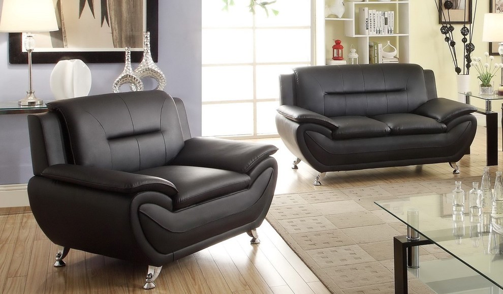 Oreo Black Living Room Collection   Contemporary   Living Room Furniture Sets   by Kingway Inc  Houzz