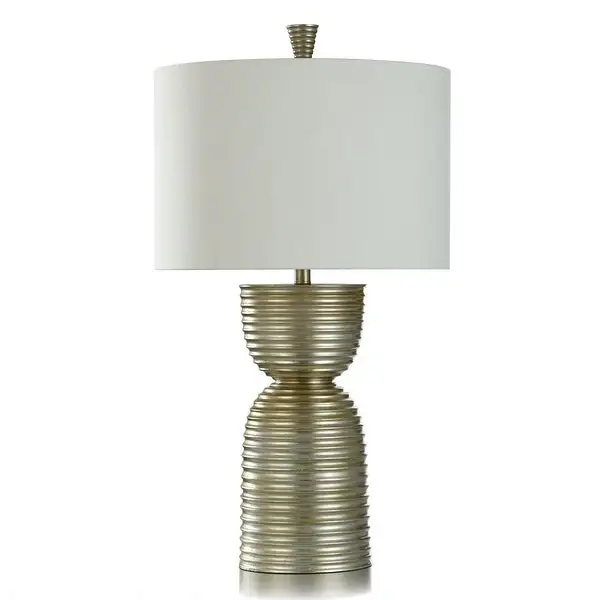 Spun Hour Glass Transitional Table Lamp - Imperial Silver - 8