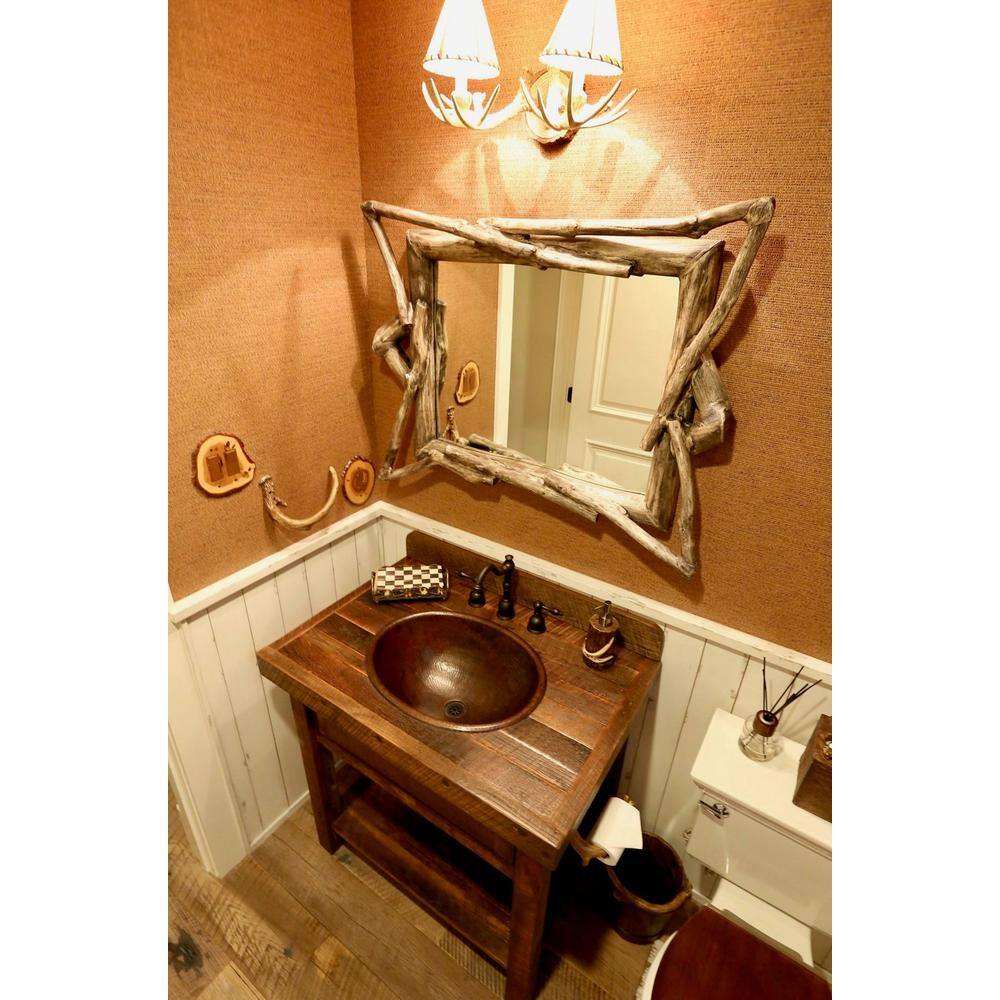 Premier Copper Products Self-Rimming Master Bath Oval Hammered Copper Bathroom Sink in Oil Rubbed Bronze LO20RDB