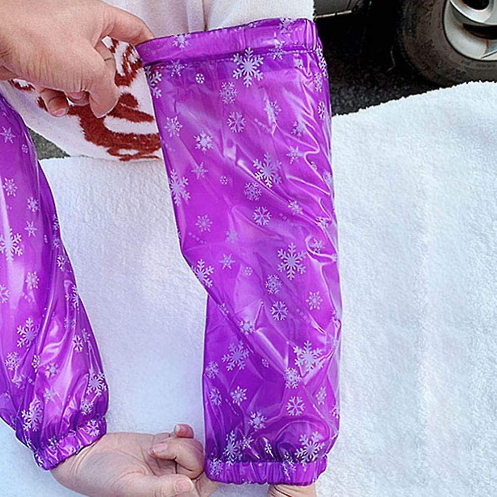 2 Pairs Reusable Arm Sleeves Covers Waterproof， Purple(40  18 Cm)