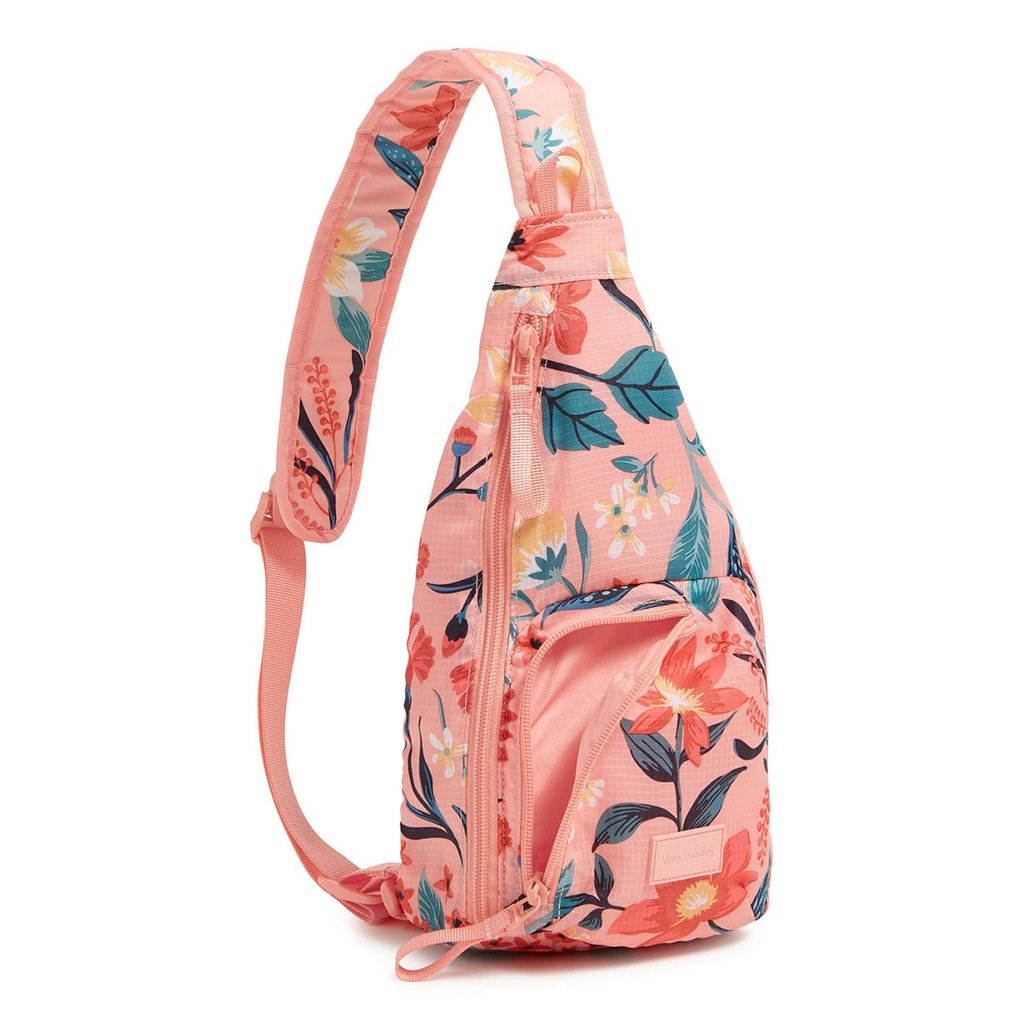 Vera Bradley  Mini Sling Backpack in Paradise Bright Coral