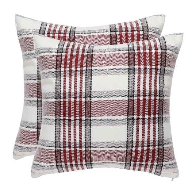 X 18 quot Cotton Linen Buffalo Check Plaid Decorative Pillow Cover Piccocasa