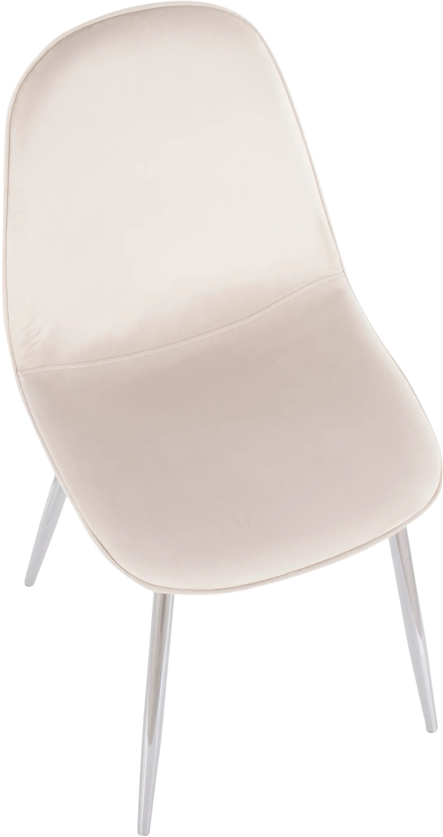 Contemporary Cream and Chrome Dining Room Chair (Set of 2) - Pebble