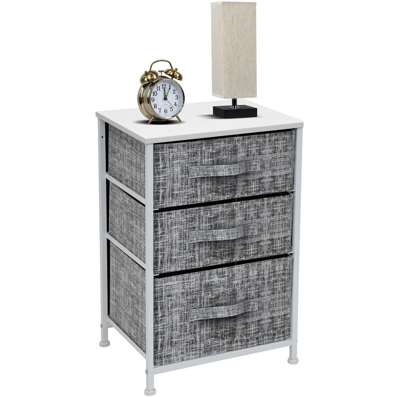 Nightstand 3 Drawer Shelf Storage   Bedside Furniture End Table Chest