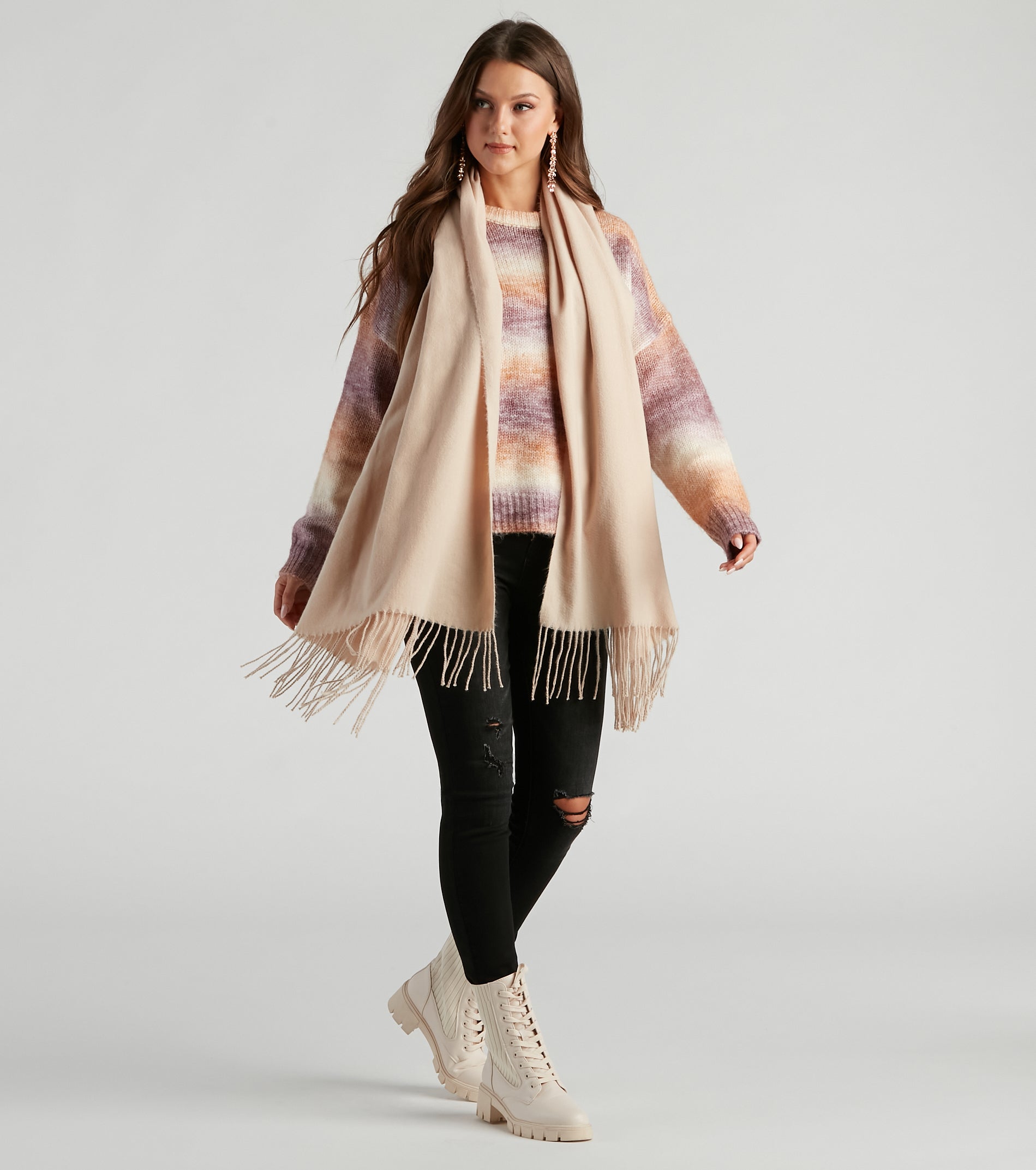 PLACEHOLDER - Winter Strolls Fringe Scarf