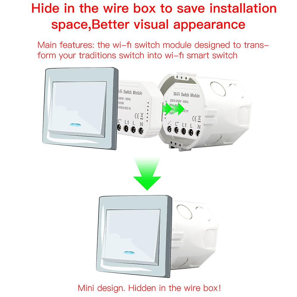 Wifi Intelligent Light Switch Diy Breaker Module App Remote Control Multicolor 2