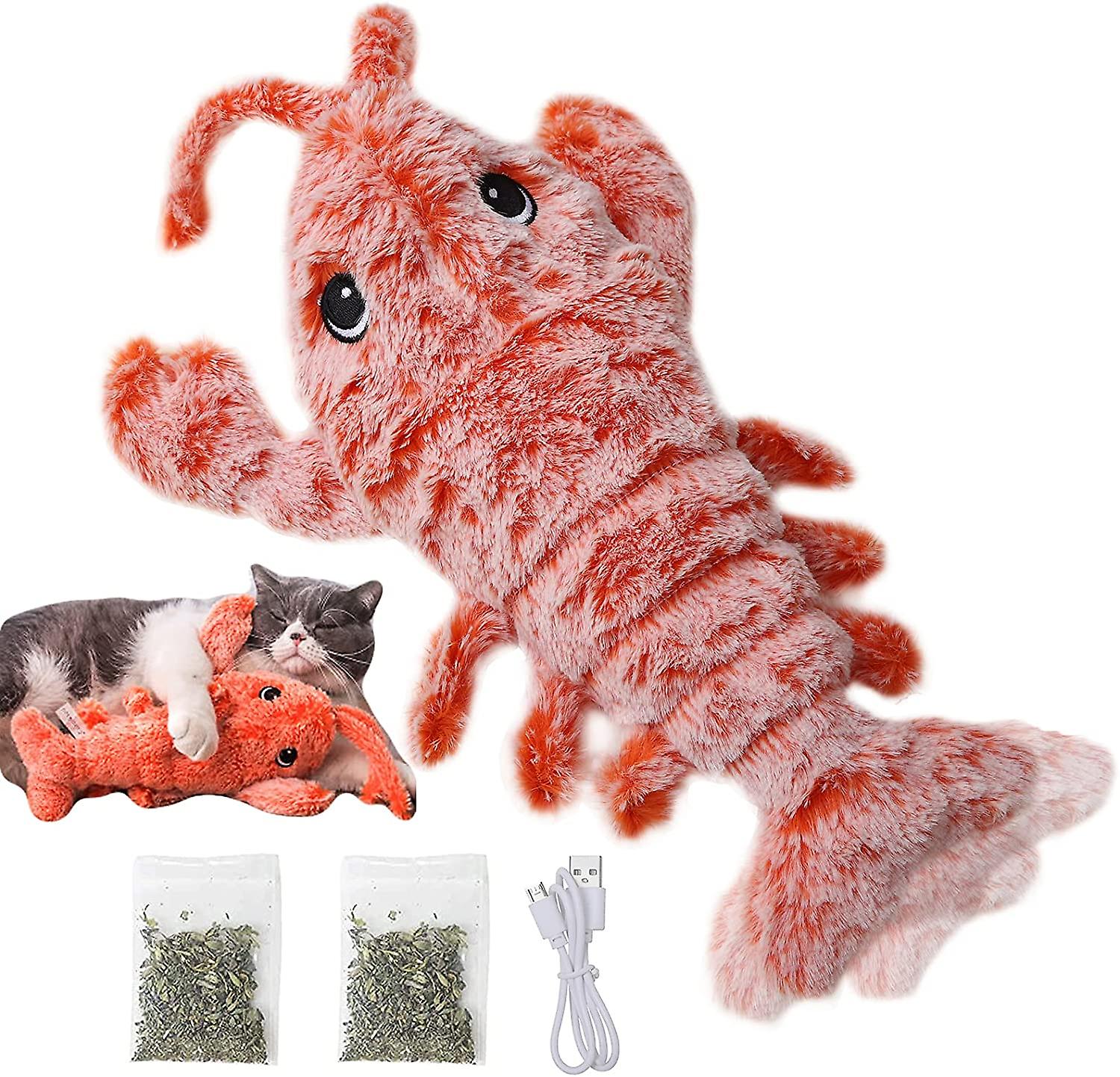 Floppy Lobster Cat Toy Catnip Toys， Floppy Fish Dog Toy， Usb Rechargeable Automatic Cat Toy Interactive Cat Toy With Catnip， Moving Cat Chew Toy， Cat