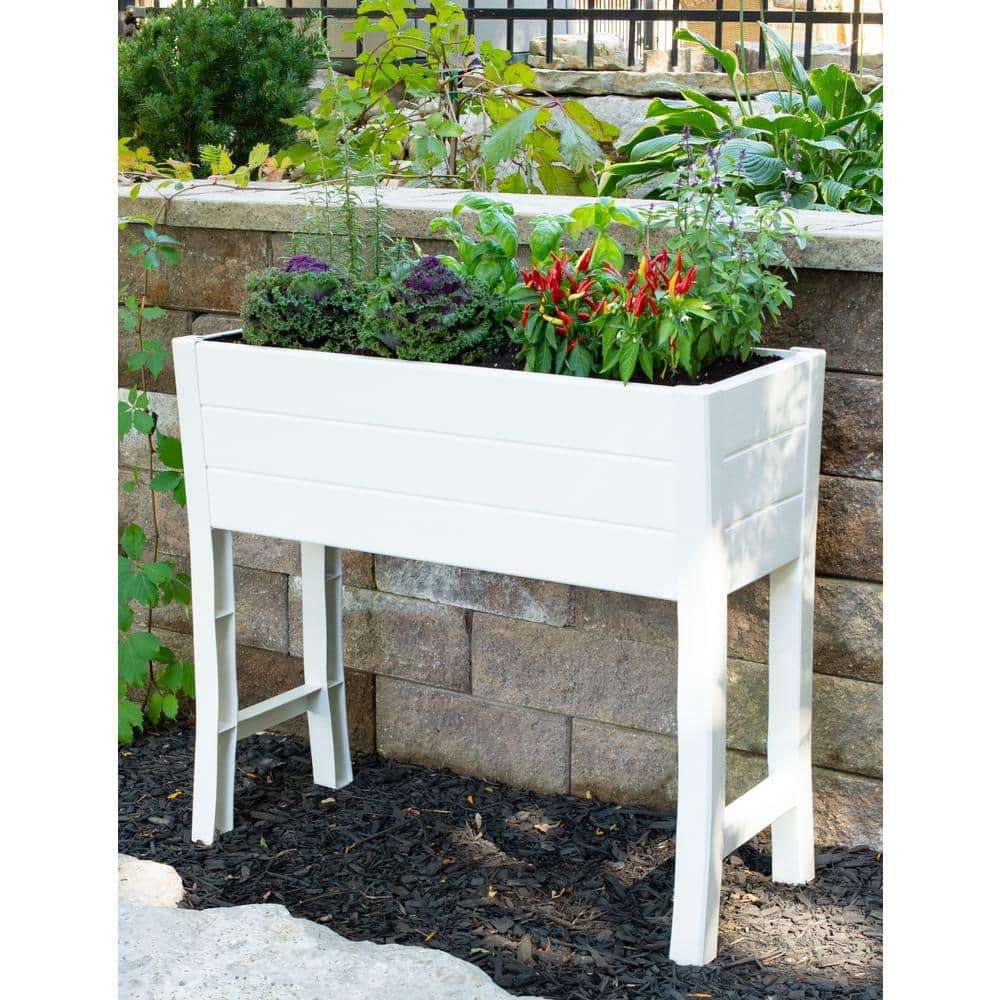 Nuvue White Vinyl in Elevated Garden Box 26020