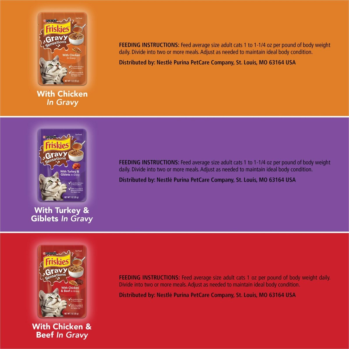 Friskies Gravy Sensations Poultry Favorites Cat Food Pouches