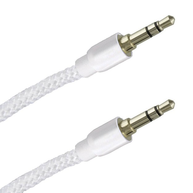 Vm Audio 3 5mm Auxiliary Sound Stereo 5 foot Tablet Smartphone Car Cable White