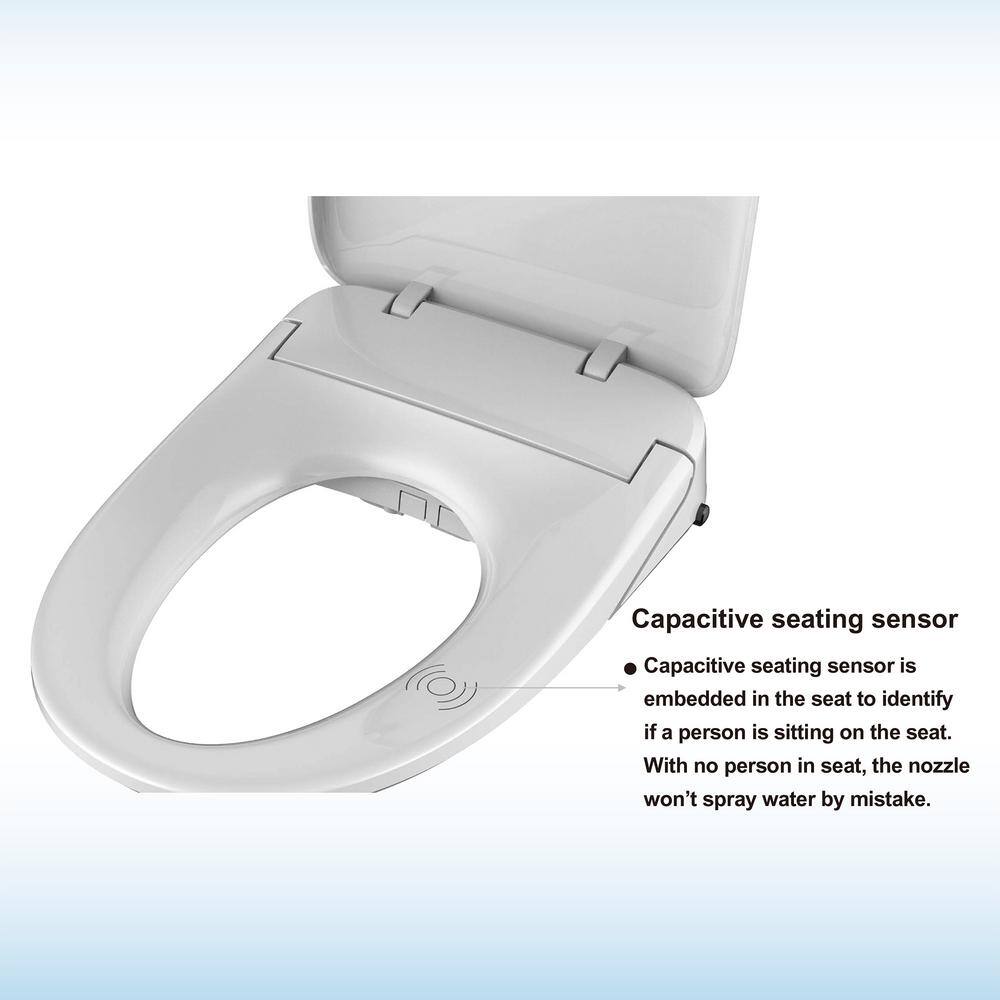 WOODBRIDGE Electric Bidet Seat for Elongated Toilet with Remote Control in White HT0064