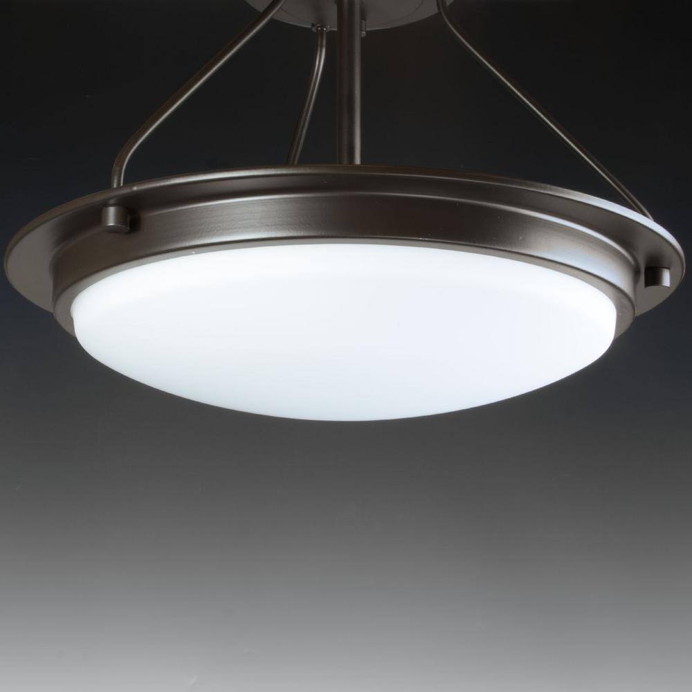 Progress Lighting Apogee Collection 45-Watt Architectural Bronze Integrated LED Semi-Flush Mount P350065-129-30