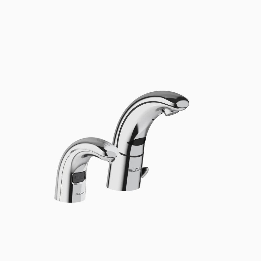 SLOAN Optima Battery-Powered Deck-Mounted Single Hole Touchless Bathroom Faucet and Foam Soap Dispenser in Polished Chrome 3335000.3346093