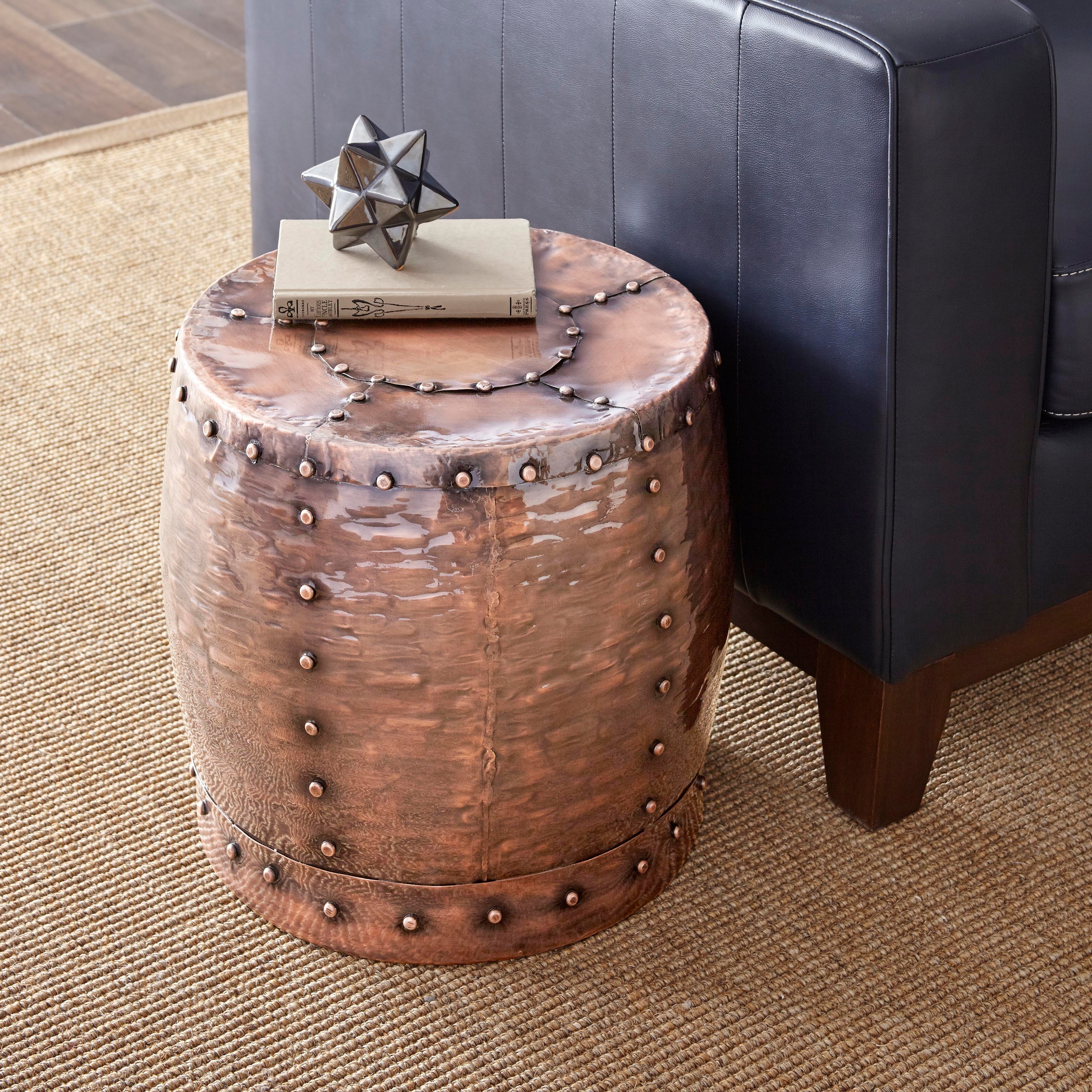 Chatra Antiqued Copper Iron Round End Table by Greyson Living