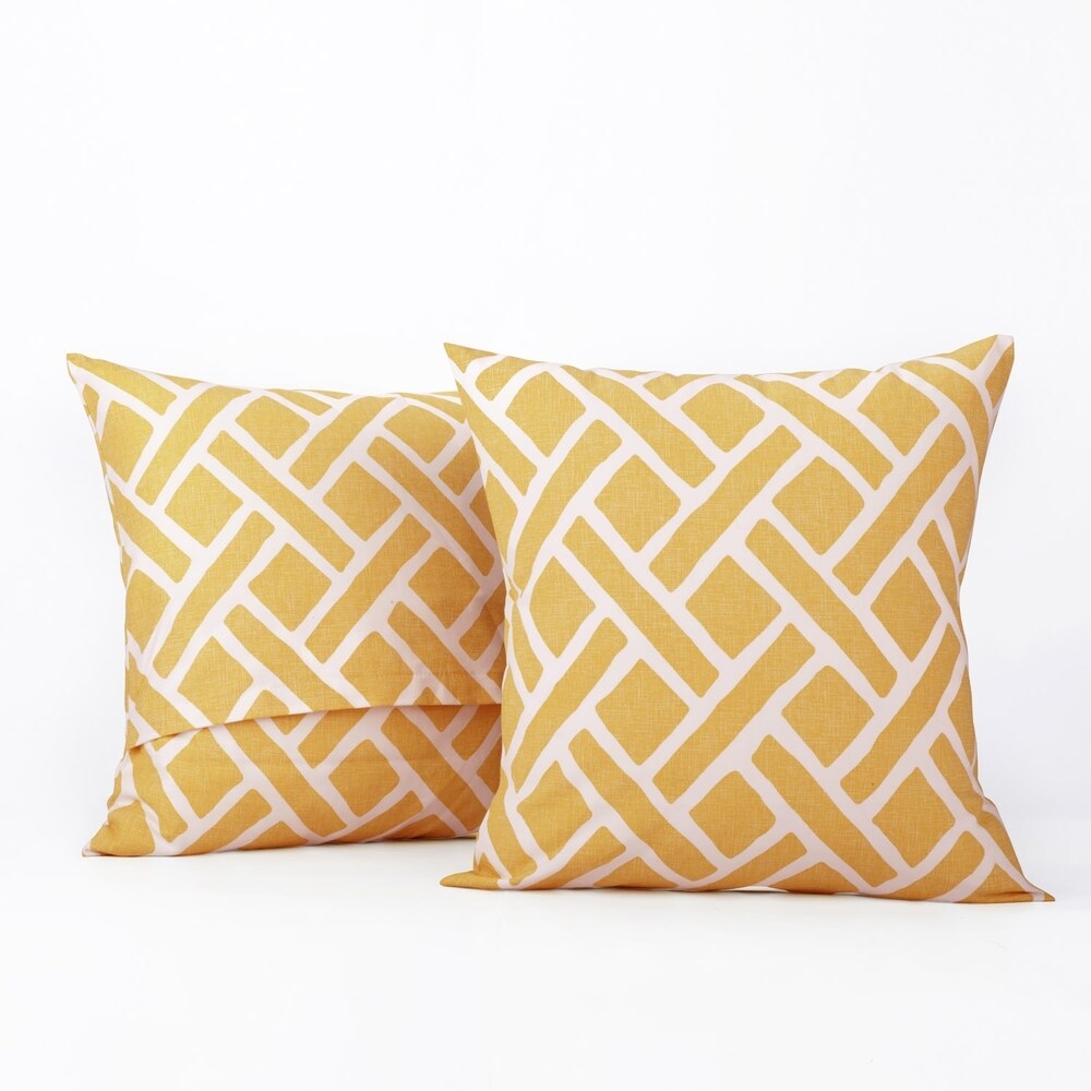 Exclusive Fabrics Martinique Printed Cotton Cushion Cover (Set of 2)