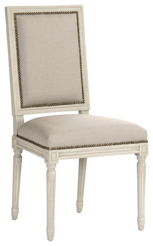 Louis Cane Back Side Chair  Natural Linen  Burlap   French Country   Dining Chairs   by Zentique  Inc.  Houzz