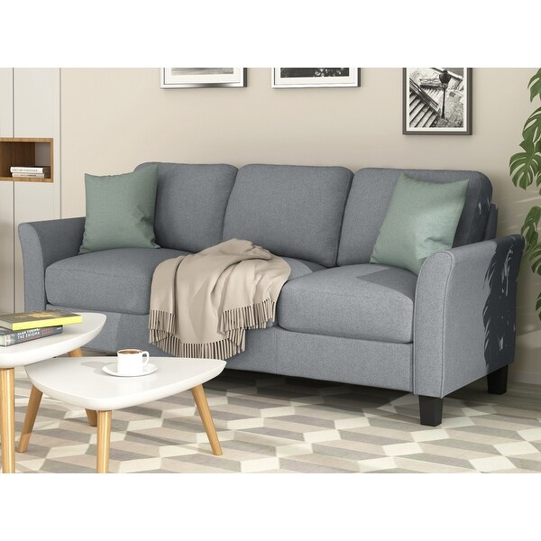 3-Seat Sofa Living Room Linen Fabric Sofa