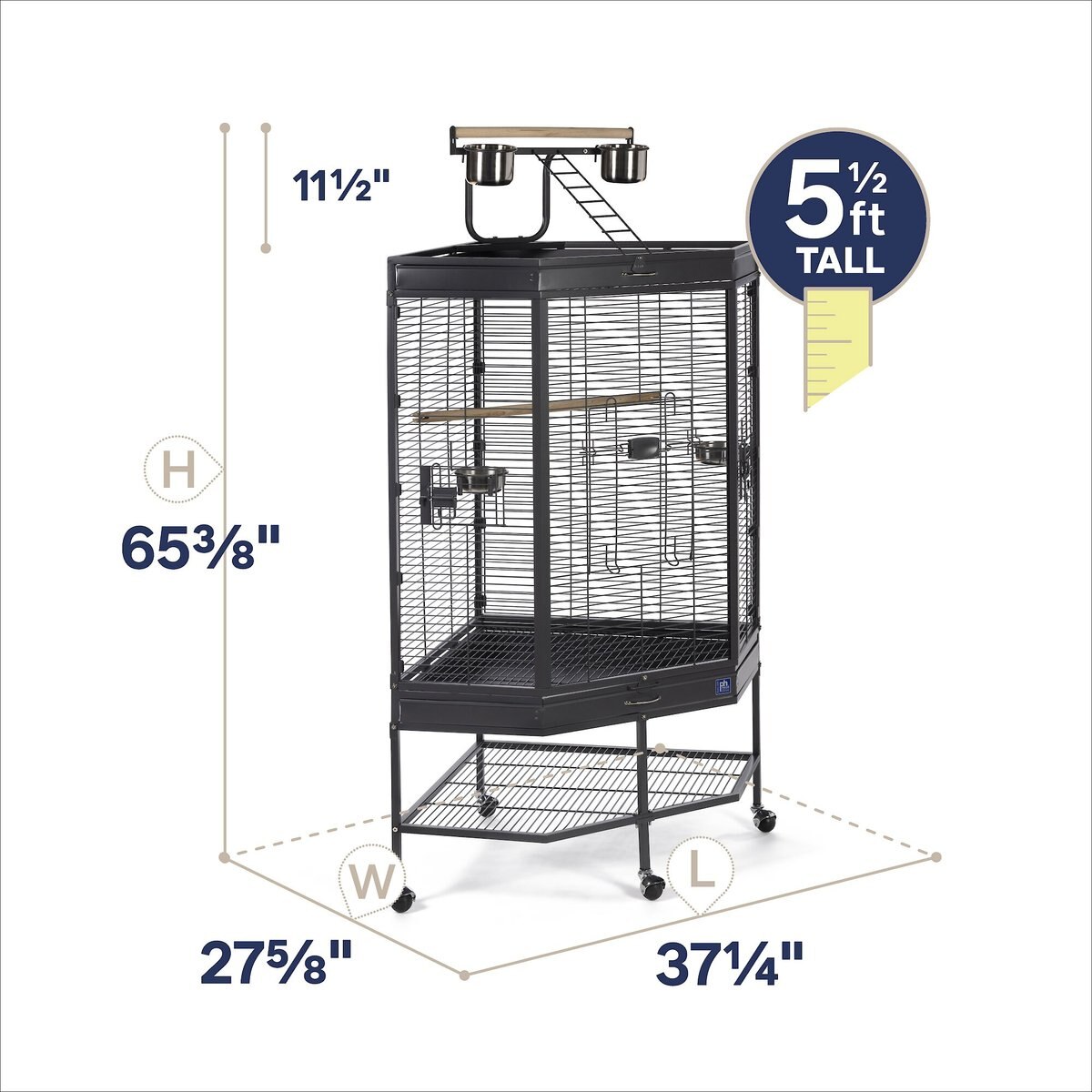 Prevue Pet Products Corner Playtop Bird Cage