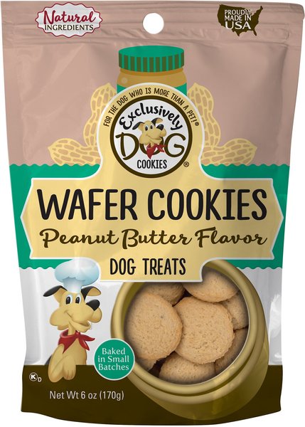 Exclusively Dog Wafer Cookies Peanut Butter Flavor Dog Treats