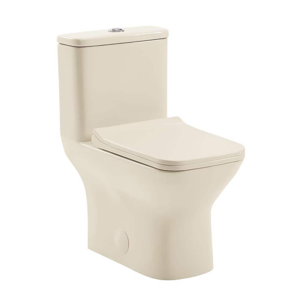 Swiss Madison Carre 1piece 1116 GPF Dual Flush Square Toilet in Bisque Seat Included