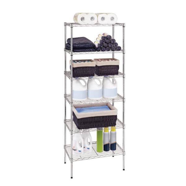 HDX 6-Tier Steel Wire Shelving Unit in Chrome (24 in. W x 60 in. H x 14 in. D) HD142460-6MCPS