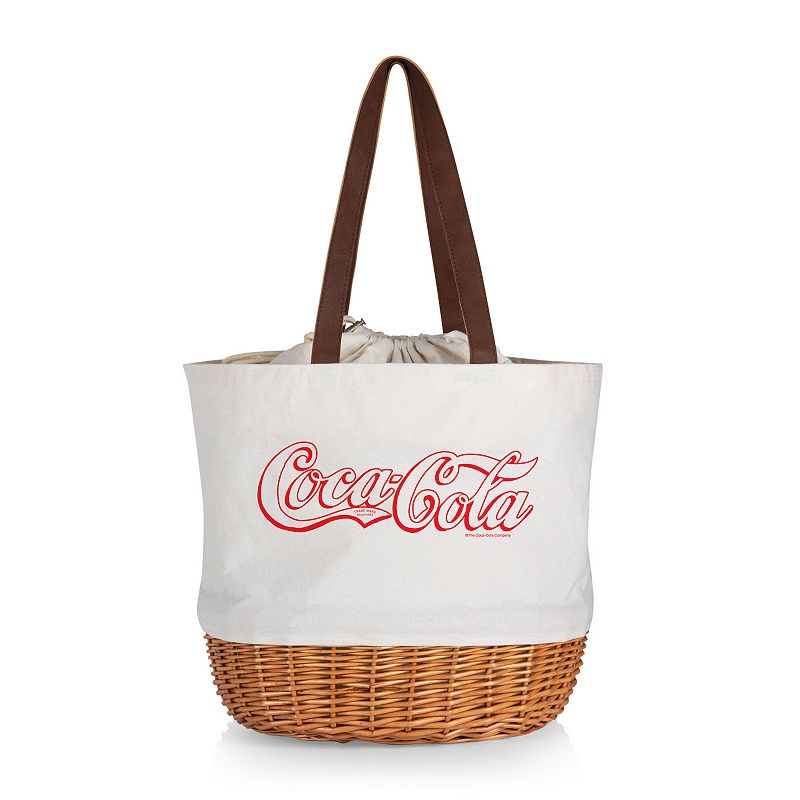 Picnic Time Coca-Cola Coronado Canvas and Willow Basket Tote