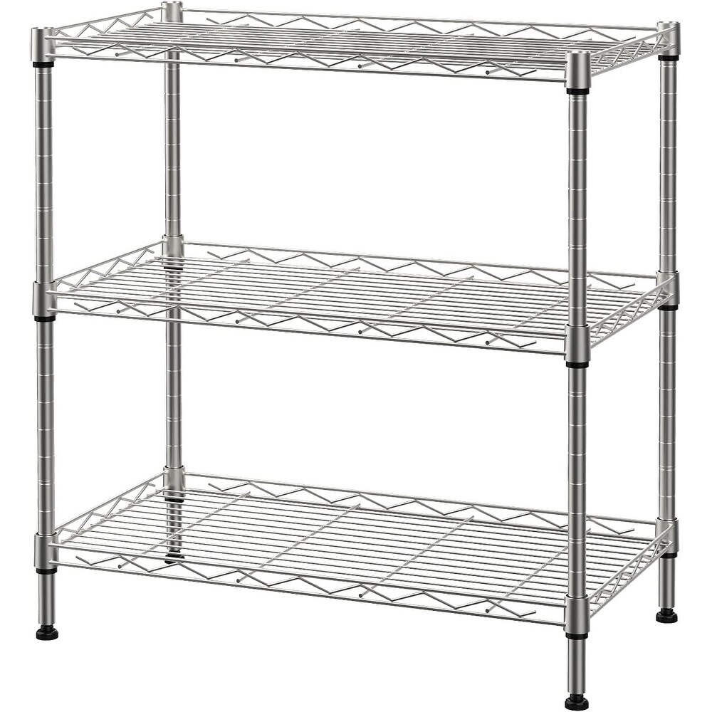 3 Shelf Wire Shelving Unit Adjustable Storage Shelving Shelves   21.26W x 11.41D x 22.83H